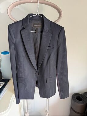 50% off! BCBGMaxAzria Navy Pinstripe Women's Suit Blazer
